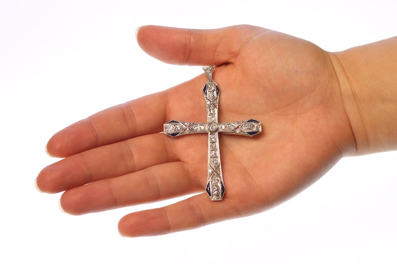 large cross pendant diamond