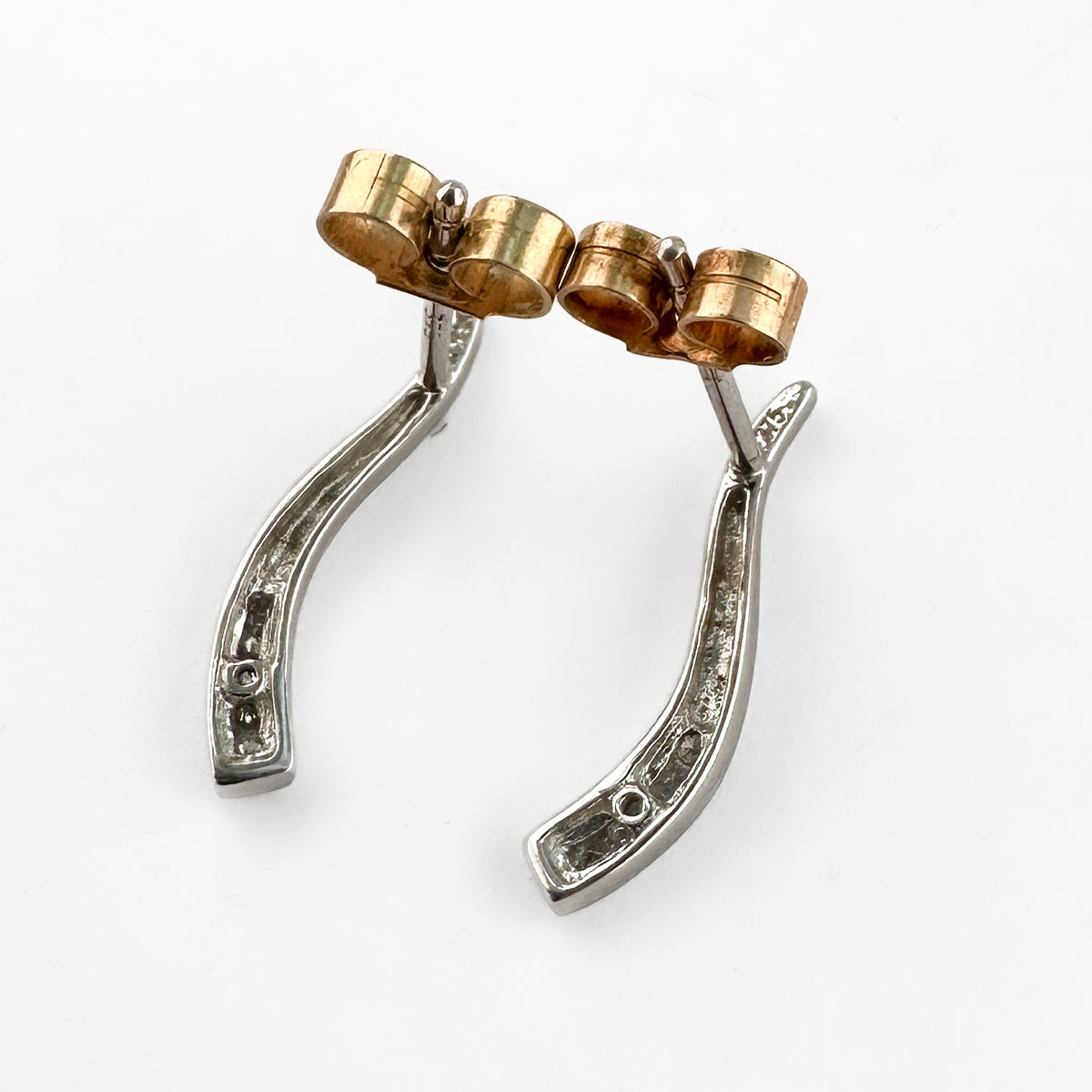 White Gold & Diamond Wave Earrings