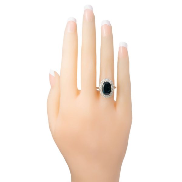 Antique Victorian 3.50ct Sapphire and Diamond Cluster Ring, 18ct Gold