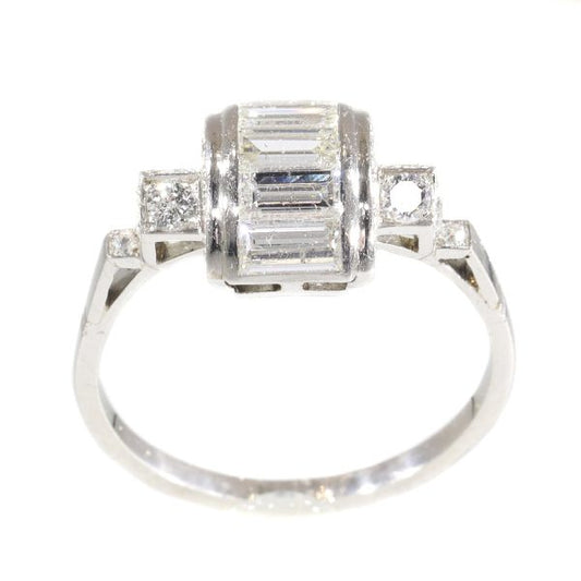 Vintage Fifties Art Deco Style Diamond Engagement Ring