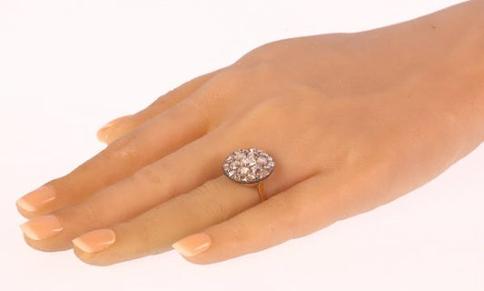 Antique Georgian Rose Cut Diamond Cluster Ring, 18th century Circa 1780