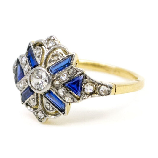 Antique Art Deco Sapphire and Diamond Ring