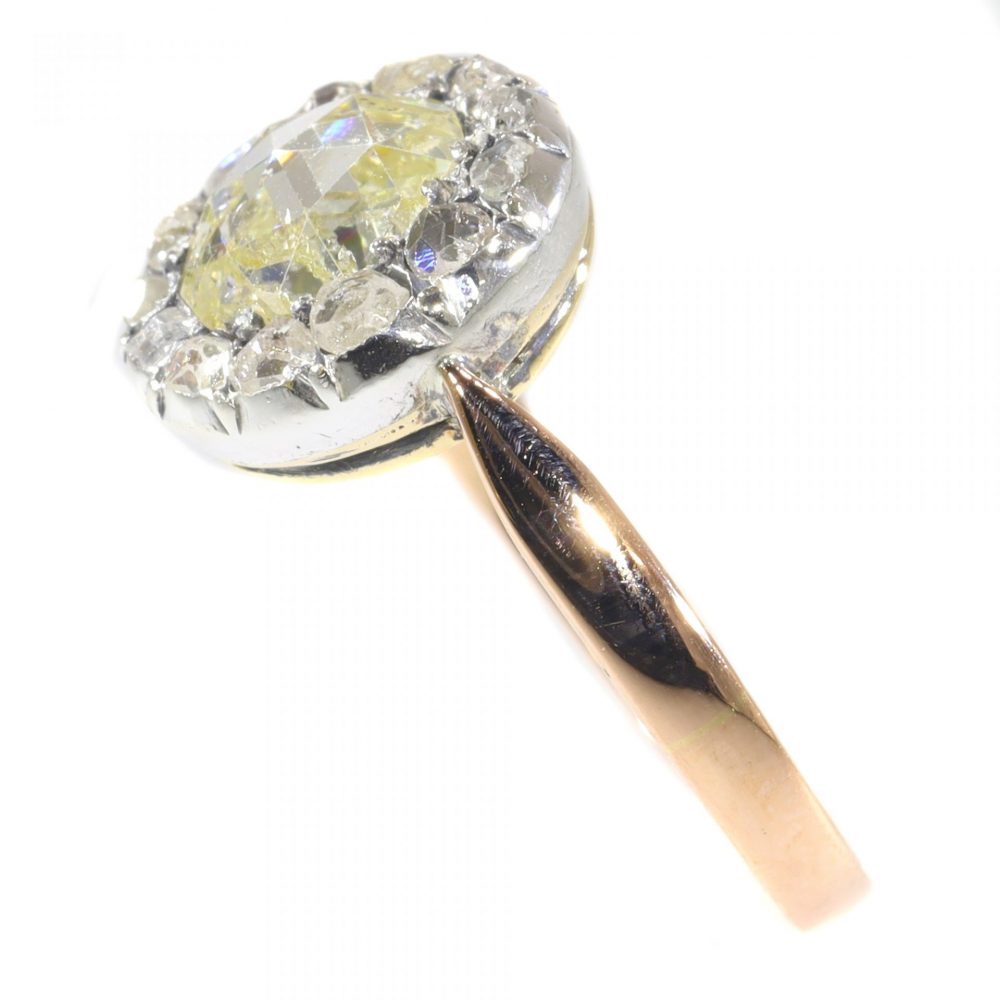 Antique Victorian Rose Cut Diamond Cluster Ring, late 19th century Circa 1870