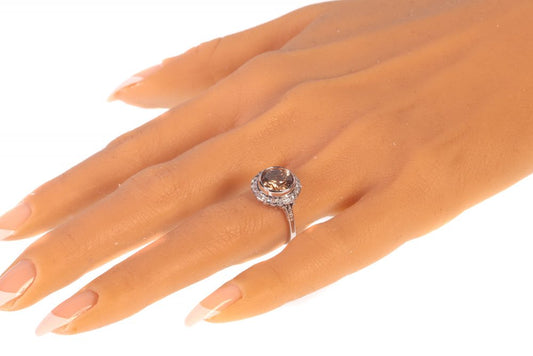 Vintage Certified 2.53ct Natural Yellow Fancy Diamond Cluster Ring