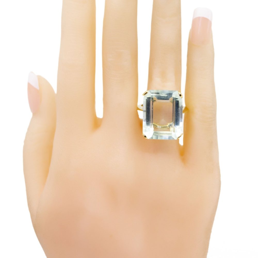 Retro 20.95ct Aquamarine Cocktail Ring
