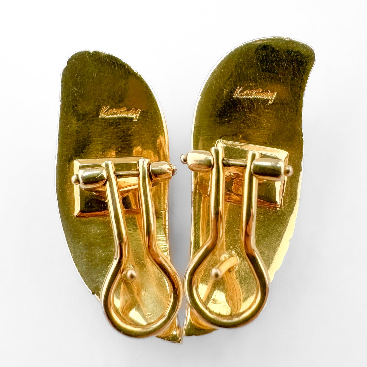 Vintage Kutchinsky 18ct Yellow Gold Textured Earrings