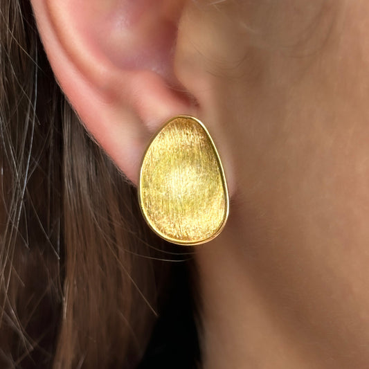 Contemporary Italian Marco Bicego Lunaria 18ct Yellow Gold Stud Earrings
