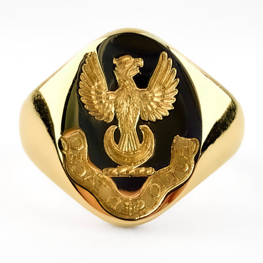 Vintage Eagle Intaglio & Motto Signet Ring