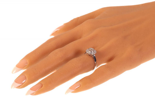 Vintage 1950s Diamond Floral Cluster Ring