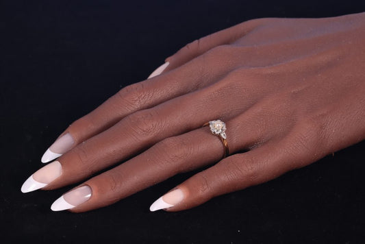 Antique Edwardian Pearl and Diamond Cluster Ring