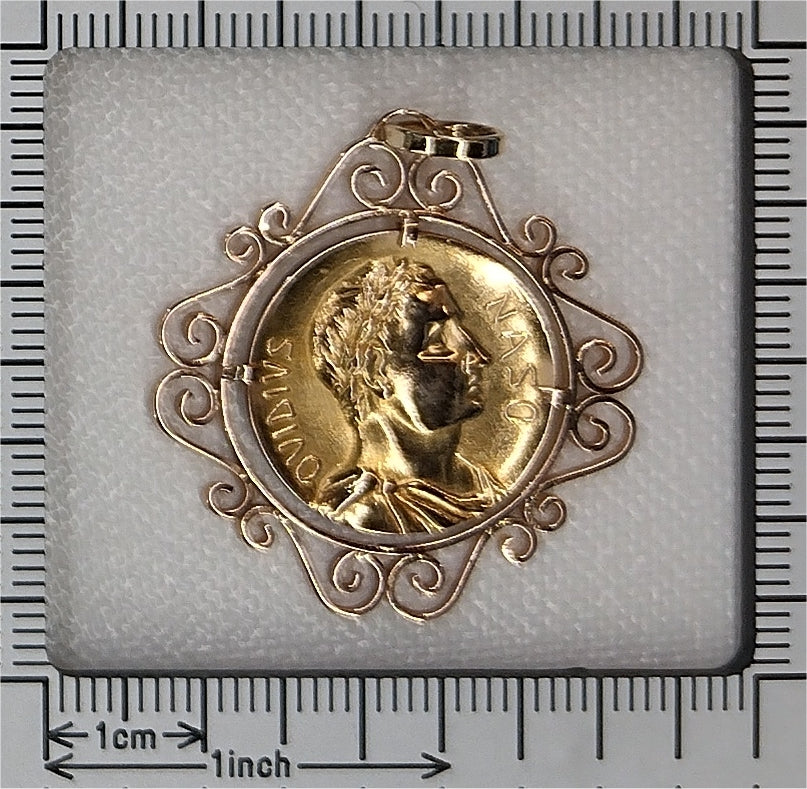 Antique Gold Medal Pendant of Ovid