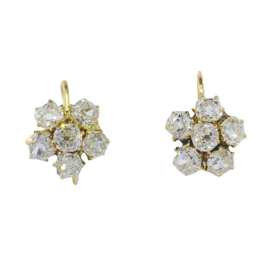 Antique Victorian 1.60ct Old Cut Diamond Earrings