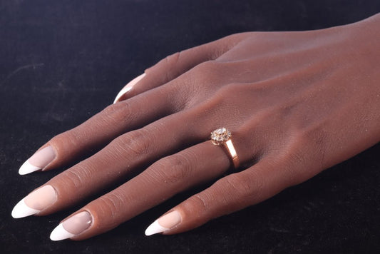 Victorian Antique Rose Cut Diamond Cluster Ring