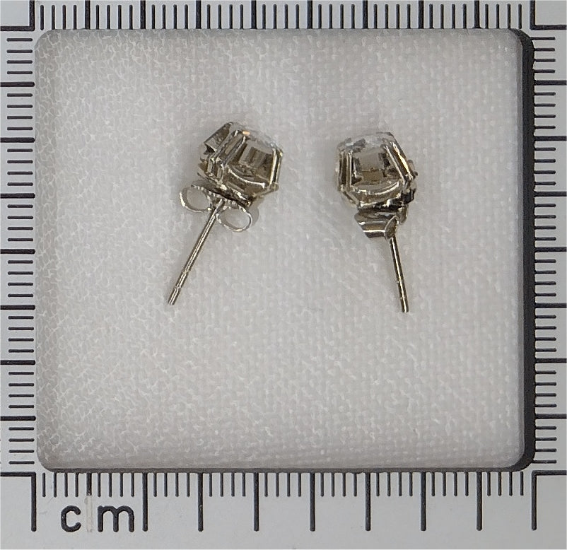 Art Deco Antique Rose Cut Diamond Stud Earrings