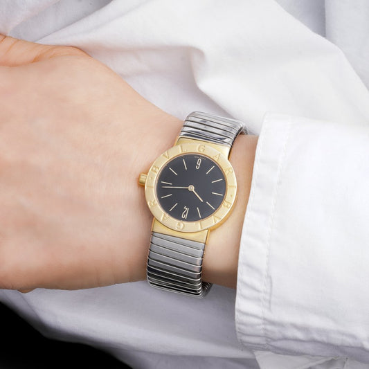 Bvlgari Tubogas Steel and Gold Quartz Watch
