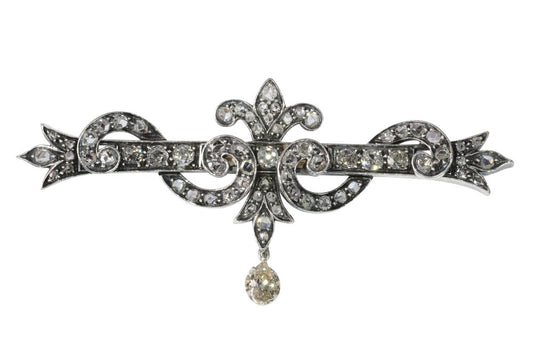 Antique Victorian Diamond Bar Brooch