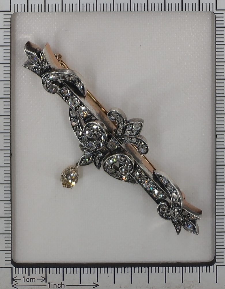 Antique Victorian Diamond Bar Brooch