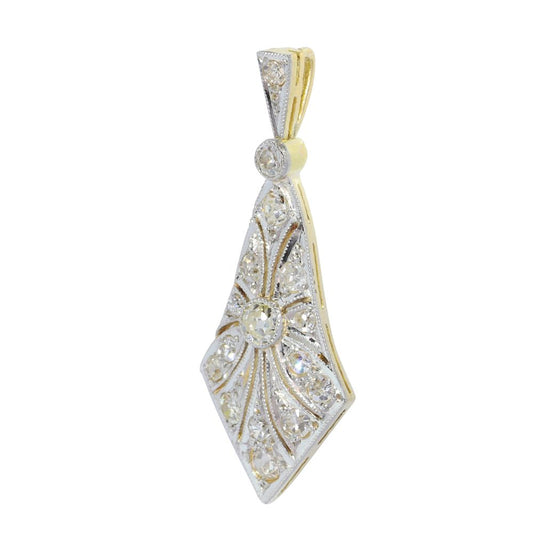 Art Deco Diamond Cluster Drop Pendant