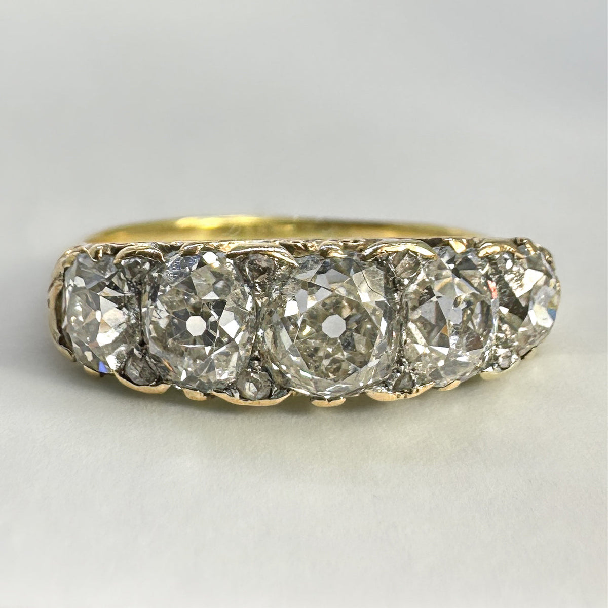 Antique Victorian Five Stone Diamond Engagement Ring