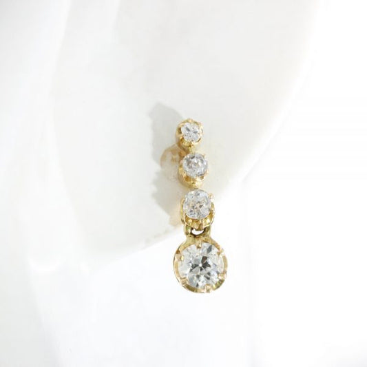 Vintage 1940s Diamond Drop Earrings in 18ct Yellow Gold, 1.20 carats