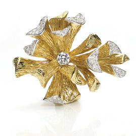 Vintage 18ct Gold Tree-Like Brooch by Chaumet