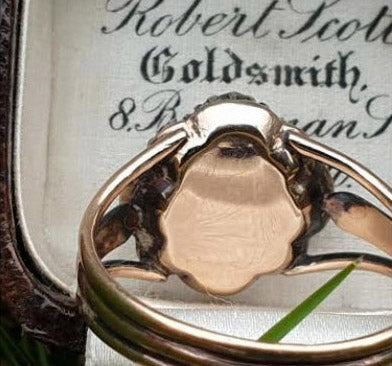 Antique Georgian 2ct Rose Cut Diamond Cluster Ring