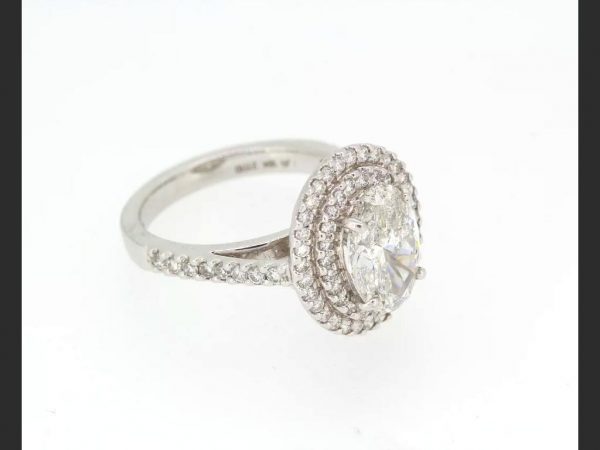 Diamond Halo Cluster Ring, 2.32 carats, 18ct White Gold
