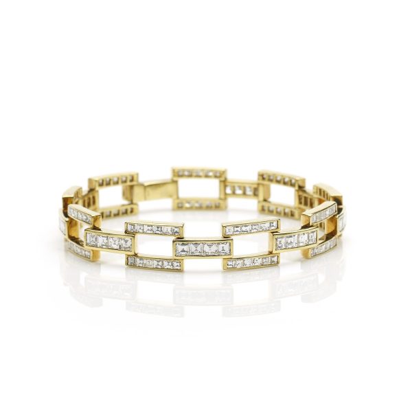 Diamond Set Link Bracelet in 18ct Yellow Gold