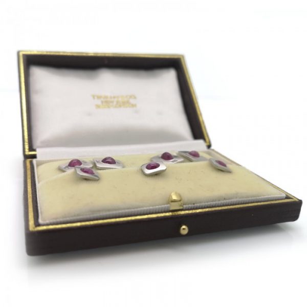 Vintage Tiffany and Co Star Ruby and Platinum Dress Set