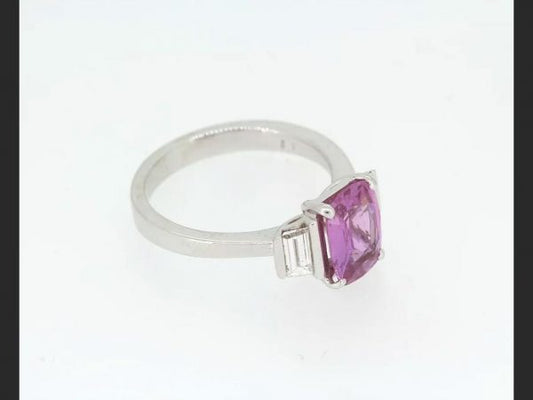 Natural Pink Sapphire and Diamond Ring, gemstones totaling 2.64 carats