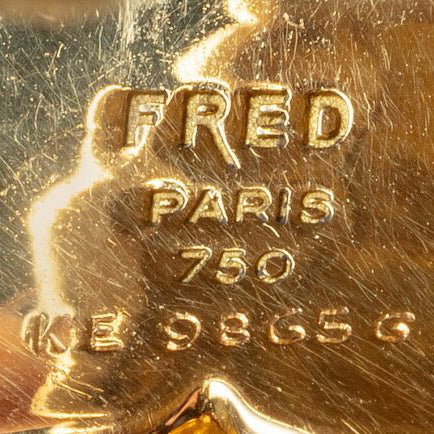 Tortoise Shell Design Gold Bangle Bracelet by Fred Paris