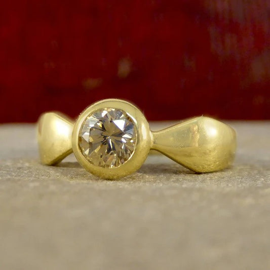 0.60ct Champagne Diamond Solitaire Ring in 18ct Yellow Gold