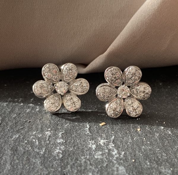1.50ct Diamond Daisy Flower Cluster Stud Earrings