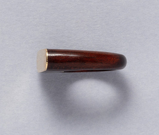 Vintage Pery & Fils 18ct Gold & Wood Ring
