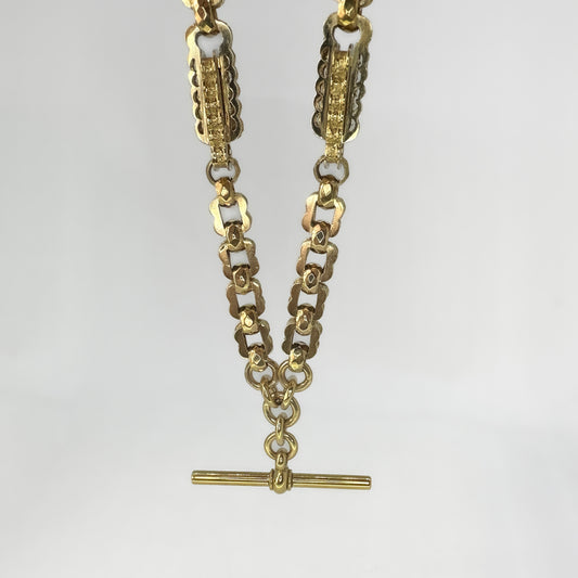 Antique Fancy Link Albert Chain Necklace