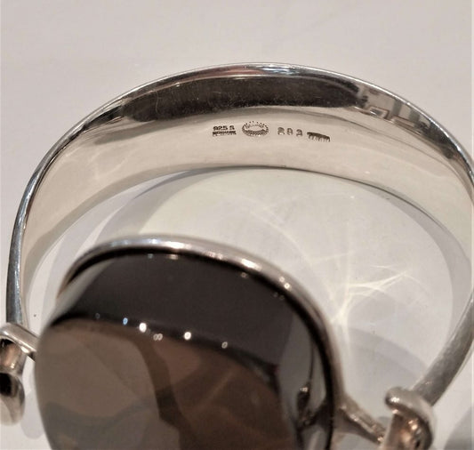 Georg Jensen Torun Smokey Quartz Bangle Bracelet 203