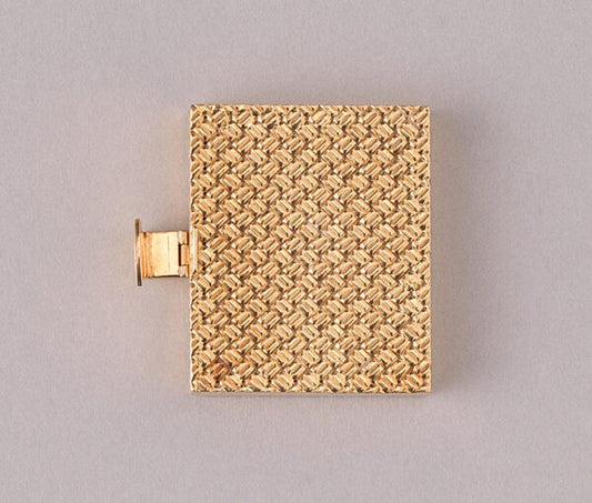 Van Cleef and Arpels Vintage 18ct Yellow Gold Photo Frame, geometric textured design. Signed and numbered
