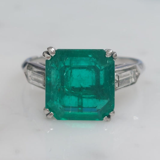 3.81ct Colombian Emerald and Diamond Ring