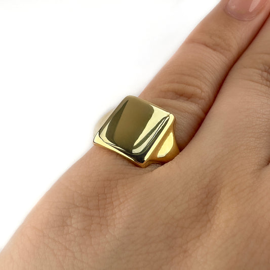 Vintage Square Gold Signet Ring