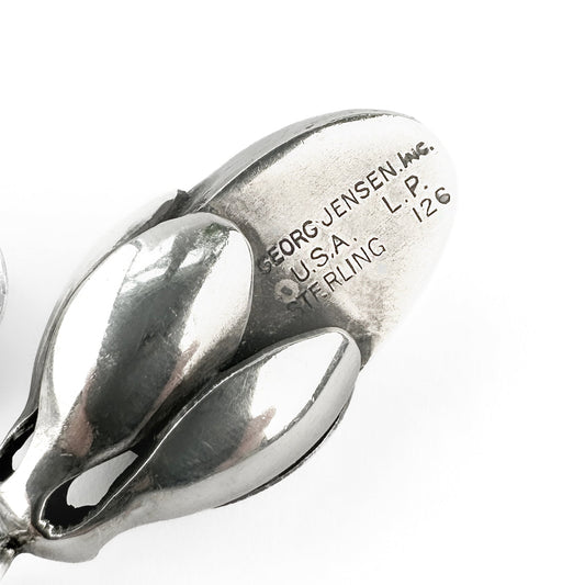 Vintage Georg Jensen Silver Foliate Brooch