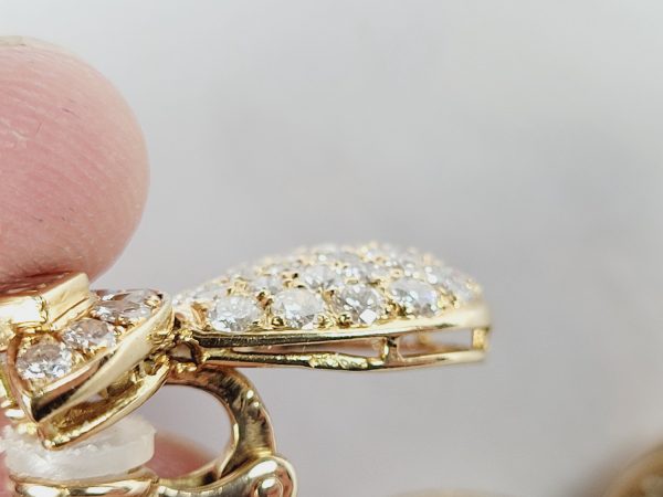 Vintage French 5ct Diamond Drop Earrings, Circa 1980