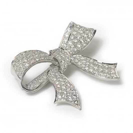 Vintage 15cts Diamond Bow Brooch