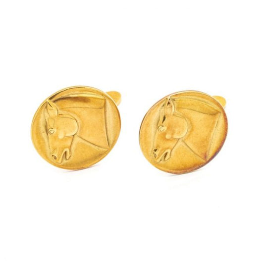 Georg Jensen 18ct Gold Horse Dress Set, Circa 1960