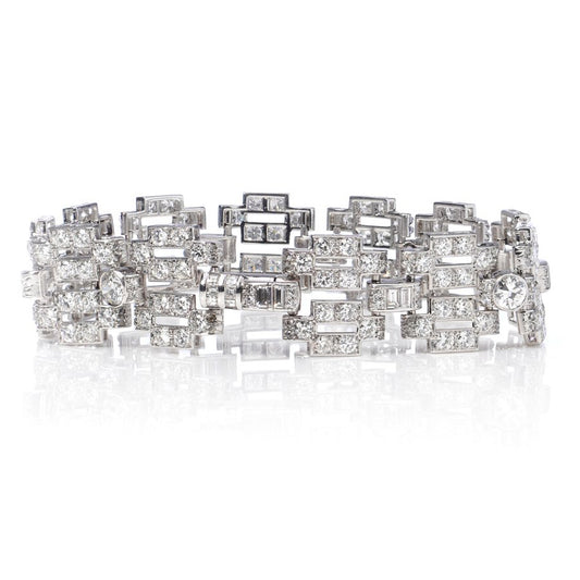 Vintage 12.74cts Diamond Bracelet, Circa 1940s