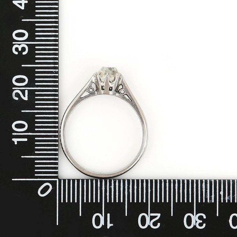 Antique Edwardian 0.95ct Old Cut Diamond Solitaire Ring
