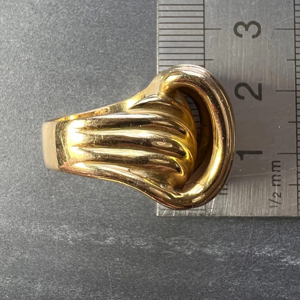 French Retro 18ct Yellow Gold Coiled Spring Ring