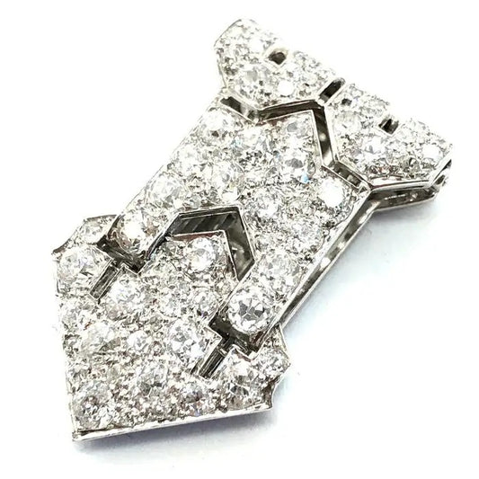 Art Deco 4.50ct Old Cut Diamond Clip