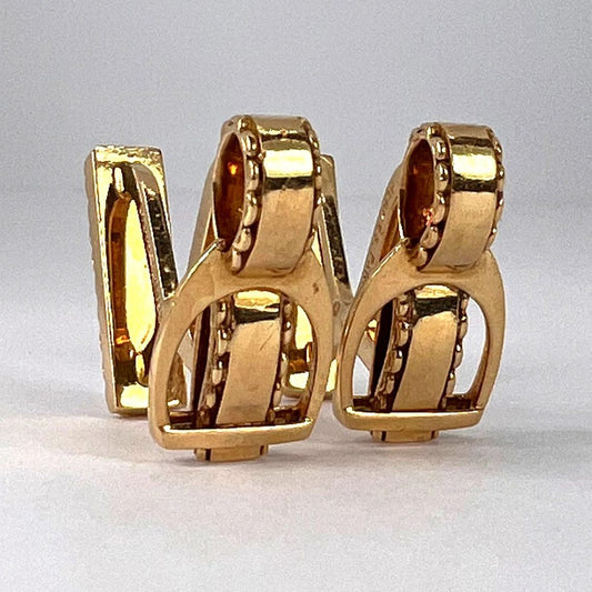 Hermes French 18ct Yellow Gold Stirrup Cufflinks