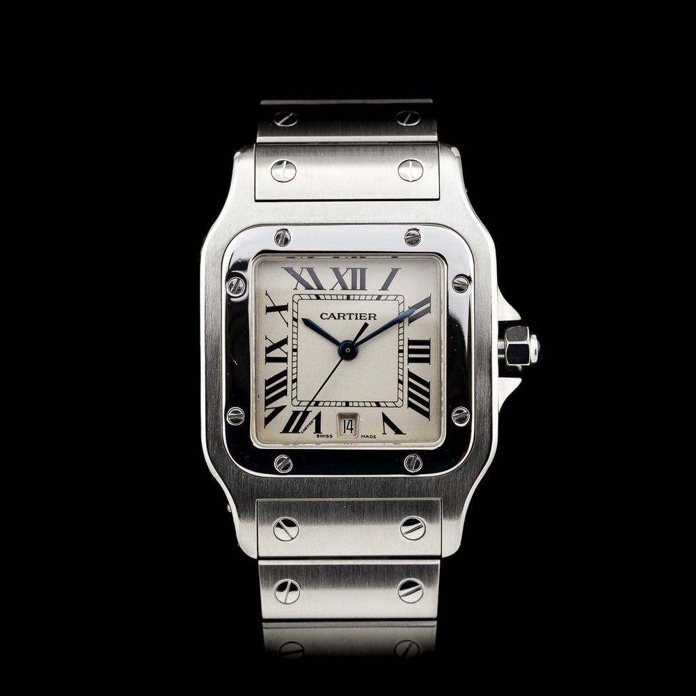 Cartier Santos Galbee 1564 Stainless Steel 29mm Quartz Watch with Box and Papers, full set Circa 2002
