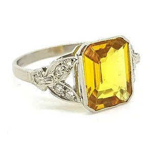 3.20ct Yellow Sapphire and Diamond Dress Ring
